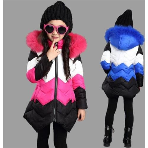 New Wint Female Childrens Clothing Koreas Long And Medium-sized Girls Warm Cotton-Padded Clothes Baby Winter Down