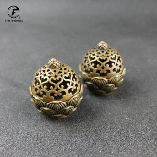 Retro Copper Lotus Incense Stick Burners Incense Holder Incense Burner Mini Sandalwood Censer Home Office Decor Decoration Craft