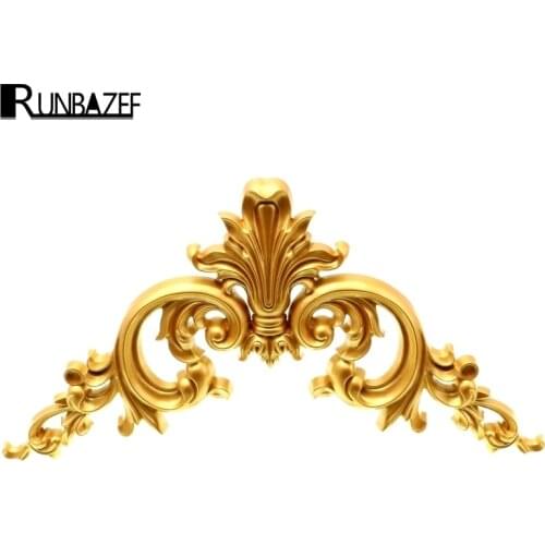 RUNBAZEF Imitation Wood Carved Plastic Corner Flower Home Decoration Miniaturas Accessories Figurines Miniatures Ornaments