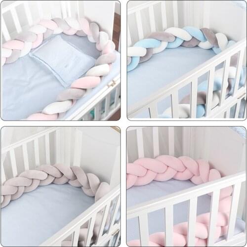 Nordic Newborn Baby Braids Bed Bumper Knot Pillow Baby Crib Protection Bumper Bedding CE Certification Safe Braided Crib Bumper