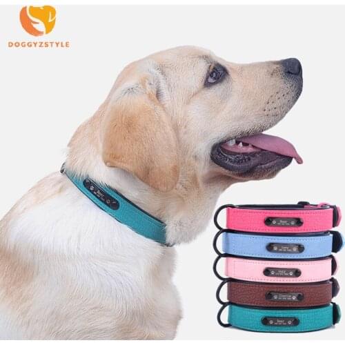 Dog Collars Personalized Custom Leather Dog Collar Name ID Tags For Small Medium Large Dogs Pitbull Bulldog Beagle Correa Perro