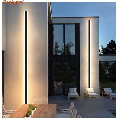 Modern long strip led wall light outdoor waterproof IP65 aluminum wall lamp garden porch sconcelight 110v 220v sconce luminaire