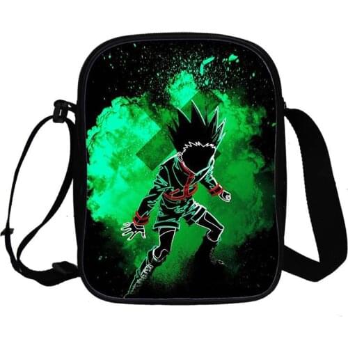 Hunter X Hunter Killua Eyes Messenger Bag 3d Print Anime Messenger Student Shoulder Bag Mobile Phone Small Bag Waterproof Totes