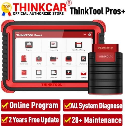 THINKCAR THINKTOOL Pros+ Car OBD2 Diagnostic Tool 10" Full System ADAS Code Scanner Online Programing PK Maxisys Maxicom 908 pro