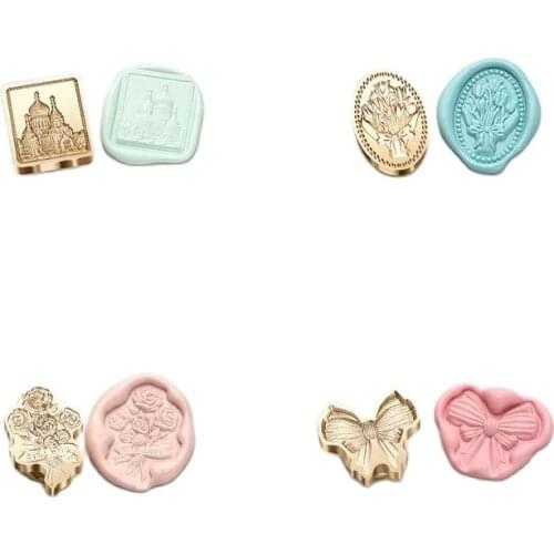 Embossed 3D Halloween Pumpkin House Fruit Seal Head Wax Print Wedding Laurel Wax Print Envelope Print Plant Wreath Seal