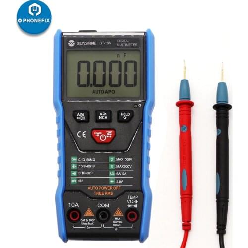 SUNSHINE DT-19N Mini Smart Multimeter Range Mobile Phone Repair Digital Multimeter AC DC Resistance Tester