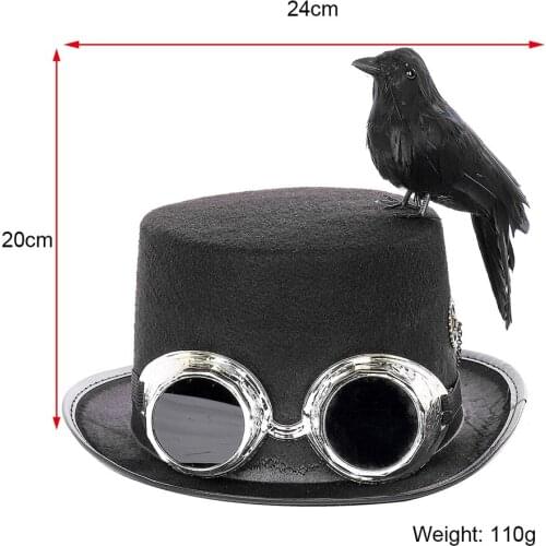 Vintage Carnival Party Men Women Costume Props Hat Cosplay Dome Bowler Black Steampunk Halloween Ornaments Decoration