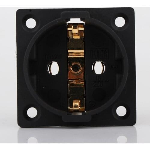 High Quality Gold Plated Neutral Copper FI-E30 AC 250V 16A EU 2 pin IEC inlet Power Uitimate Schuko Chassis socket