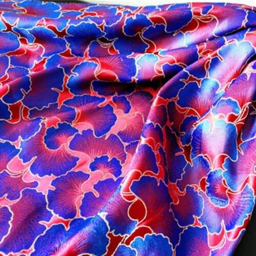 Jacquard Brocade Silk Fabric Shiny Ginkgo Leaf Smoothy DIY Dress Pillow Bag Material