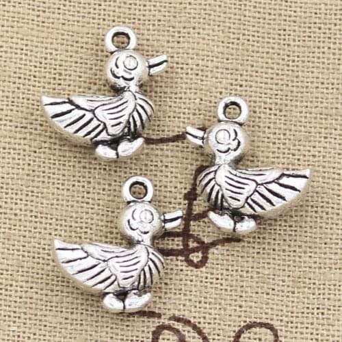 10pcs Charms Duck 17x17x8mm Handmade Craft Pendant Making fit,Vintage Tibetan Bronze Silver color,DIY For Bracelet Necklace