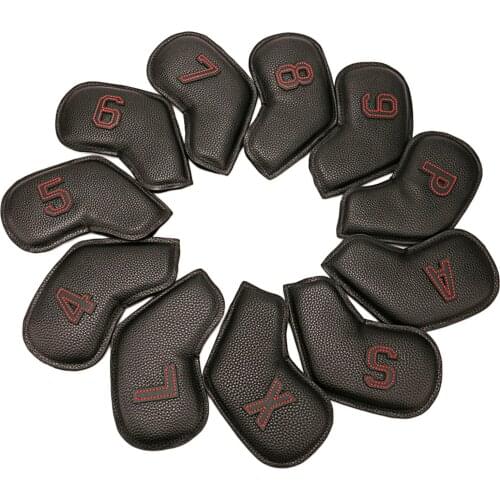 11Pcs/Pack PU Golf Iron Covers Set Golf Club Head Cover Fit Most Irons Brand 8.5x16.5cm