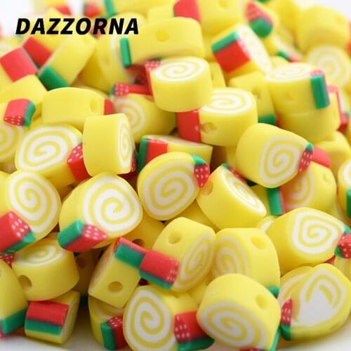 50/100Pcs Donuts Shape Beads Charm Polymer Clay Spacer Loose Beads For DIY Necklace Bracelet Earring Jewelry Findings Making