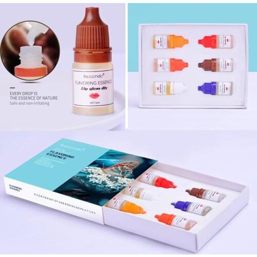 6 Pack Natural Edible Flavor Essence Lip Gloss Base DIY Lipgloss Pigmented