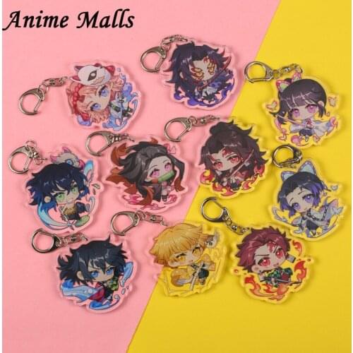 Anime New Demon Slayer Kimetsu no Yaiba Kamado Tanjirou Cosplay prop Keychain Kamado Nezuko Acrylic lovely key chain keyring