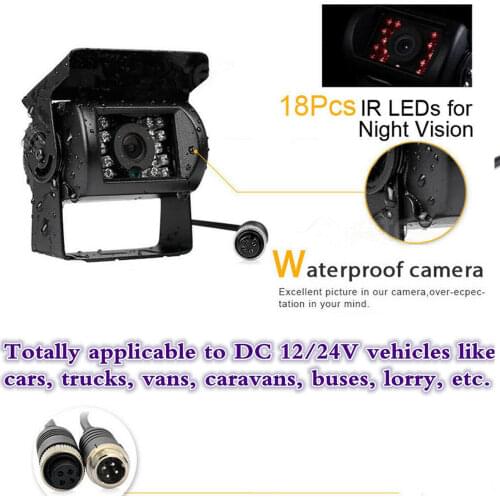 Bus Lorry Caravans Car Rear View Reversing nightmode Infared LED Camera DC12-24V IP67 Night Vision Car Side View Camera