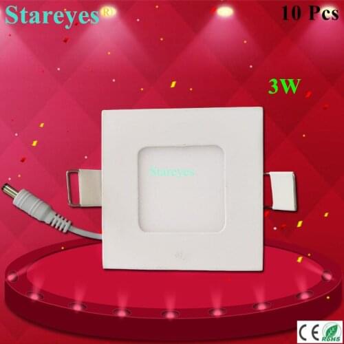 Free shipping 10 pcs Square LED Panel Light 3W AC 85-265V 85mm 165 lm SMD 2835 downlight lamp bulb led ceiling lighting