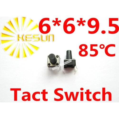 FREE SHIPPING 100PCS DIP 6X6X9.5 Tactile Tact Push Button Micro Switch Momentary