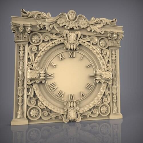 Digital file in STL format clock 3D model relief for CNC carving engraving