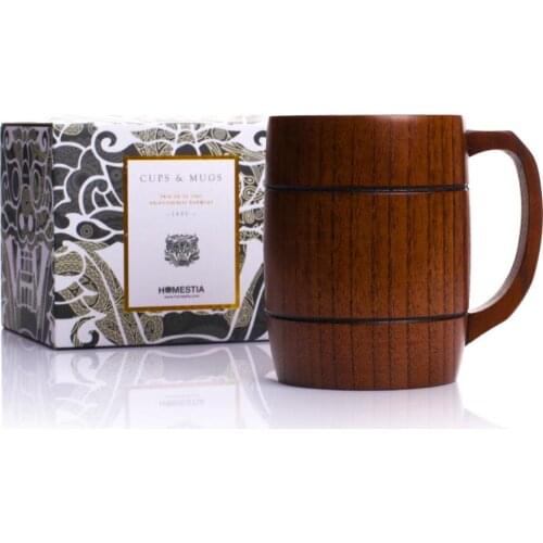 Wooden Handmade Beverage Coffee Milk Mug Beer Cup Kitchen Birthday Gifts