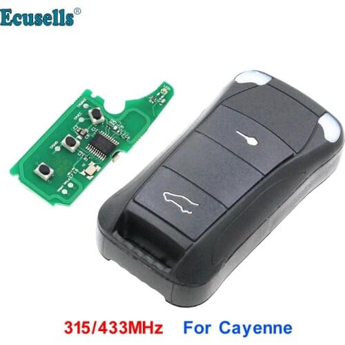Remote Key Fob 2 Button 315MHz/433mhz for Porsche Cayenne 2004-2011 with ID46 chip Uncut HU66 blade
