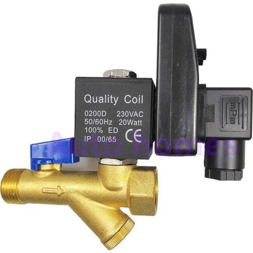 1/2'' Electric timing water solenoid valve Brass 2 way compressor Automatic valve drainage air compresson