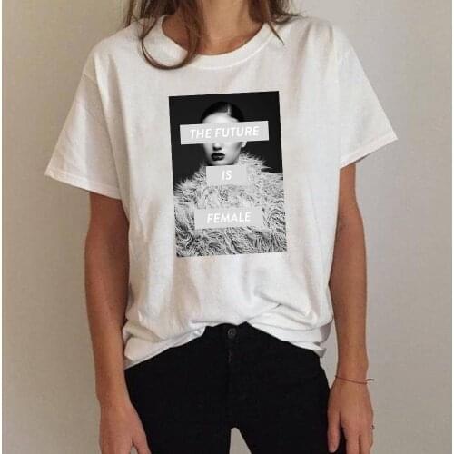 Feminist t shirt 100% Cotton The Future Is Female Cool Girl Print White tops & tees High Quality Brand ulzzang womens tee shirts
