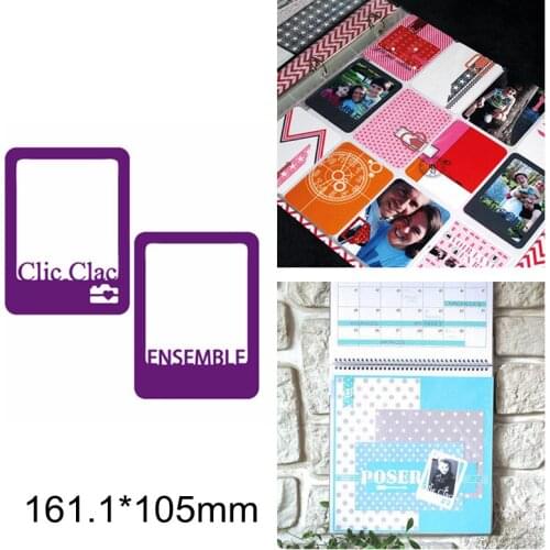 French Words Clic Clac Ensemble Letter Square Frame Metal Cutting Dies DIY Making Album Photo Cards New Dies 2019 DIY Handmade