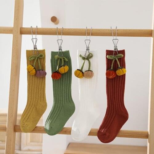 Baby Girl Socks Knee High Socks For Newborns Cute 3D Floral Decor Bobbysox 0-3Y Toddlers Stockings Infant Baby Shower Gifts