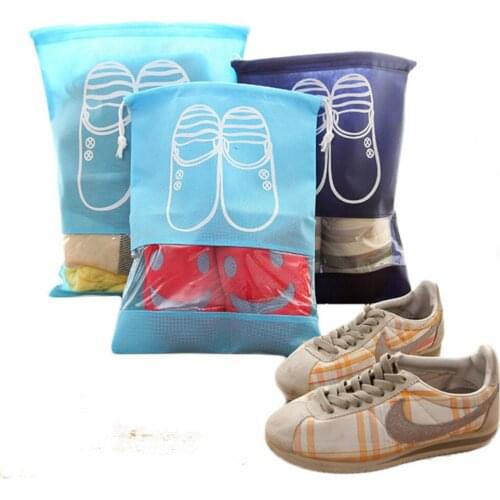 Hot Sale Non-Woven Portable Shoes Storage Drawstring Pouch Travel Dust Bag Tote