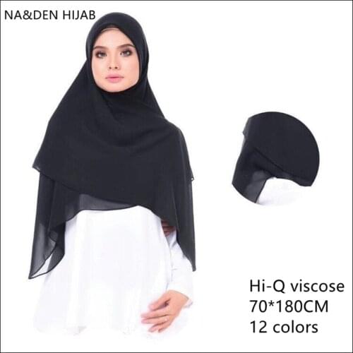 Hi-Q basic Malaysia muslim headscarf Islamic long hijab bandana women muffler popular shawls lady solid plain scarf 10pcs