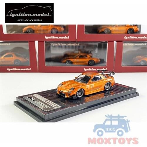 IG 1:64 Mazda RX-7 (FD3S) RE Amemiya Orange Metallic Diecast Model Car
