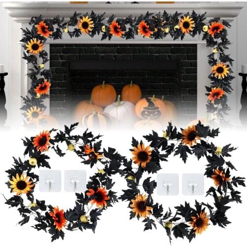 1.8M Artificial Maple Leaf Vine Rattan Autumn Fake Foliage Flowers Wedding Party Home Decoration DIY Garden Craft Supplies