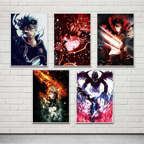 Home Decor Black Clover Prints Painting Pop Japan Animation Pictures Wall Art Modular Aesthetic Canvas Poster Bedside Background