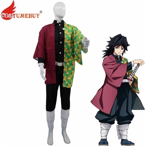 CostumeBuy Demon Slayer: Kimetsu no Yaiba Cosplay Tomioka Giyuu Costume Men Kimono Halooween Party Full Outfits Custom Made