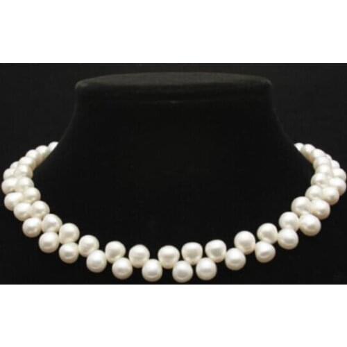 Beautiful 8-9mm white fresh water cultured pearl necklace Factory Wholesale price Women Gift word Jewelry