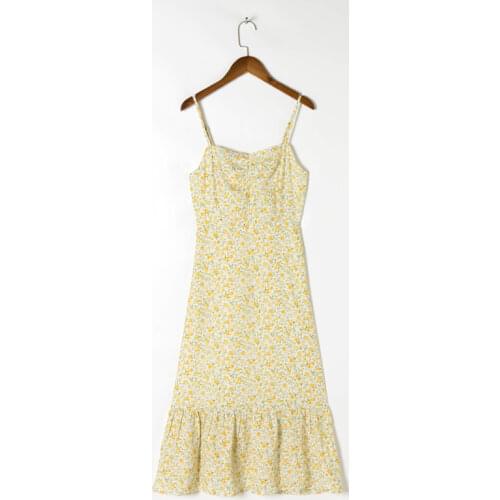 Summer Womens Casual Printed Slim Sling Dress