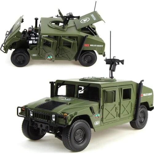 Alloy Diecast For Hummer Tactical Vehicle 1:18 Military Armored Car Diecast Model with 5 Door Opened Hobby Toy For Kids Birthday
