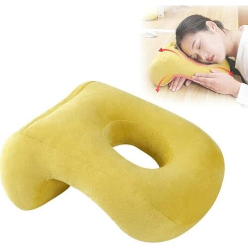 Multifunctional Nap Pillow Pp Cotton Quilted Sleeping Hollow Plush Solid Color Pillow