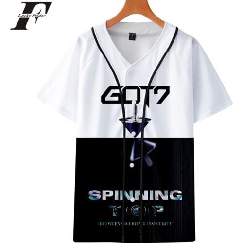 2019 NEW KPOP GOT7 Jackson 3D print baseball uniform Men Short sleeve Casual jacket Clothes