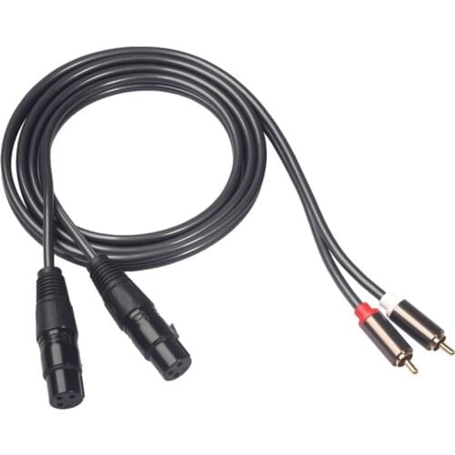 New Dual Female Xlr to Rca Cable,Heavy Duty 2 Xlr Female to 2 Rca Male Patch Cable Hifi Stereo Audio Connection Cable Wire