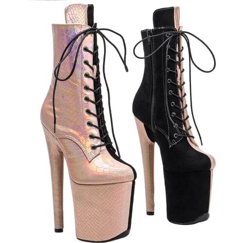 Leecabe 20CM/8inches Pole dancing shoes High Heel platform Pole Dance boot