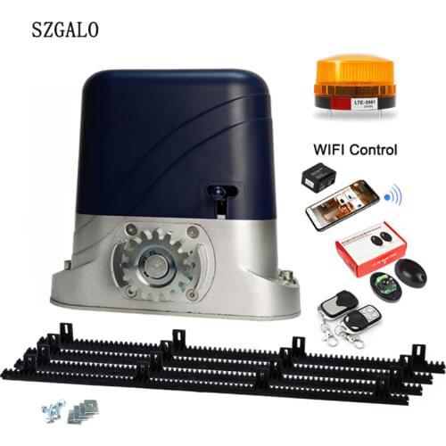 Sliding Gate Opener with 2 meters(6.5ft) Nylon racks,Automatic Slide Gate motor engine(1400LBS) Kit for short Fence Driveway