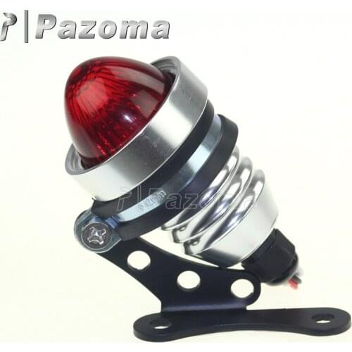 PAZOMA Hot Silver CNC Aluminum Copper Bullet 22X LED Motorbike Motorcycle Bracket Holder Brake light Taillight