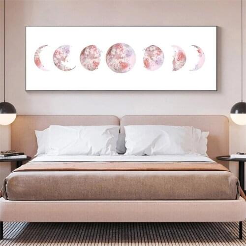 Simple Black and White Moon Phase Canvas Painting Luna Wall Art Poster Printing Abstract Pictures Nordic Home Decoration