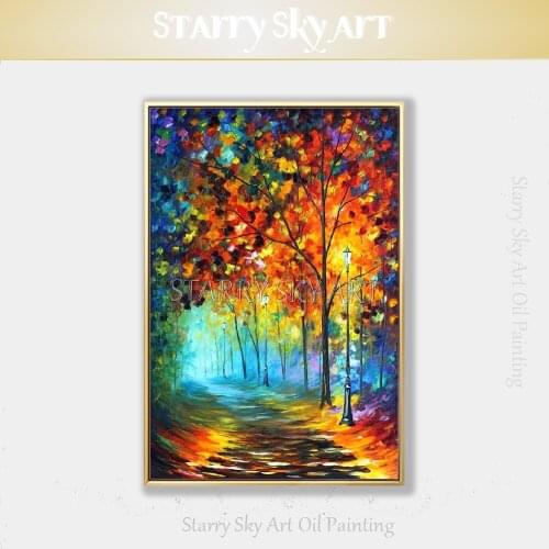 Hand-painted High Quality Colorful Landscape Oil Painting on Canvas Textured Knife Rich Colors Abstract Landscape Oil Painting