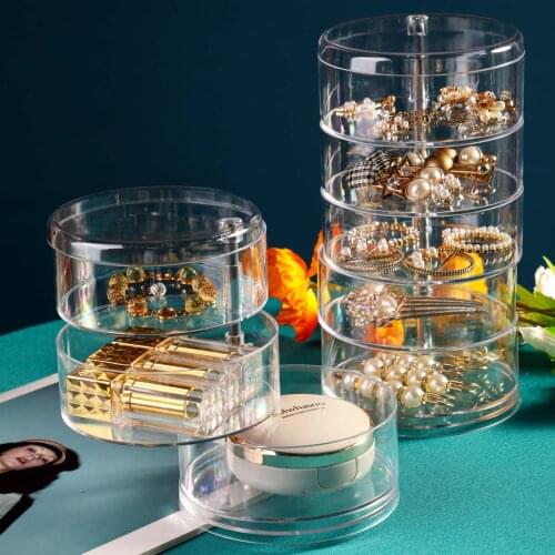 Jewelry Storage Box Dressing Table Transparent Jewelry Box Desktop Earrings Earrings Necklaces Childrens Hair Accessories Box