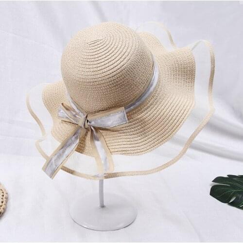2020 summer straw hat women big wide brim beach hat sun hat foldable sun block UV protection panama hat bone chapeu feminino