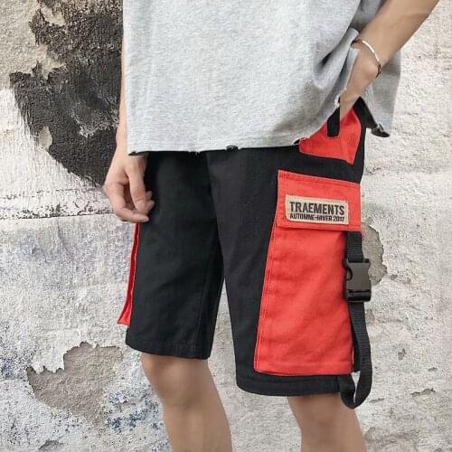 Men Clothing 2021 Ribbons Pockets Cargo Shorts Men Mix 3 Color Daily Casual Home Jogging English Alphabet Printing Gym Shorts