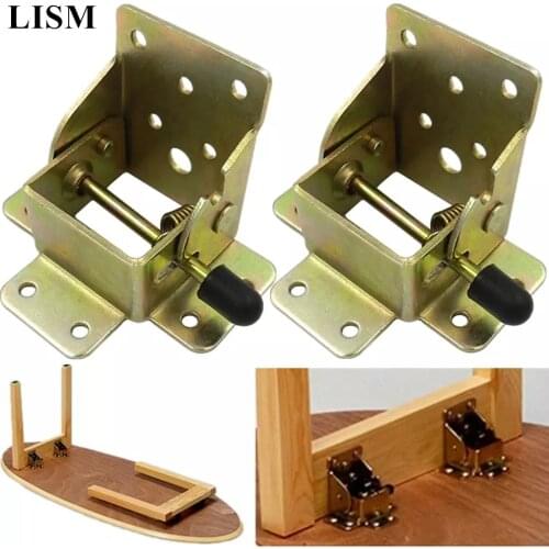 4pcs Locking Folding Hinge Table Legs DIY Folding Kitchen Table Leg Brackets Fittings Self Lock Extension Hinge