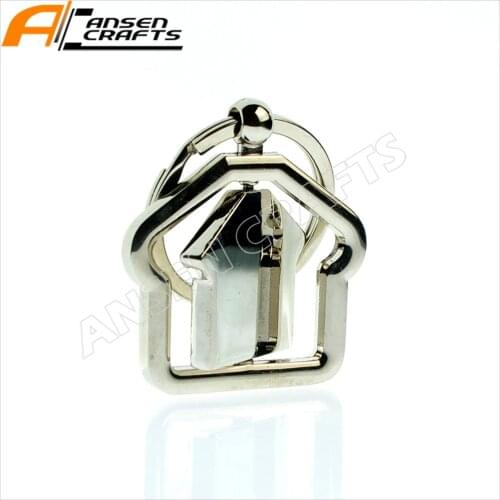 Spinner House Home Keychain Silver Color